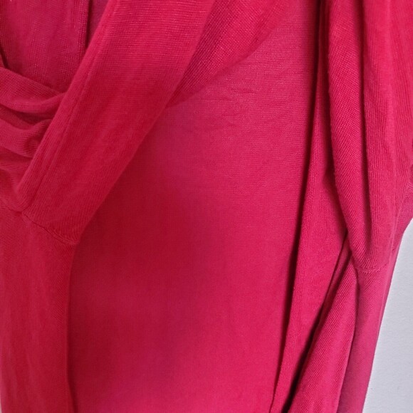 Chicos Open Front Draped Millie Cardigan Sweater Red Maroon XL/16 Size 3 - Picture 13 of 16